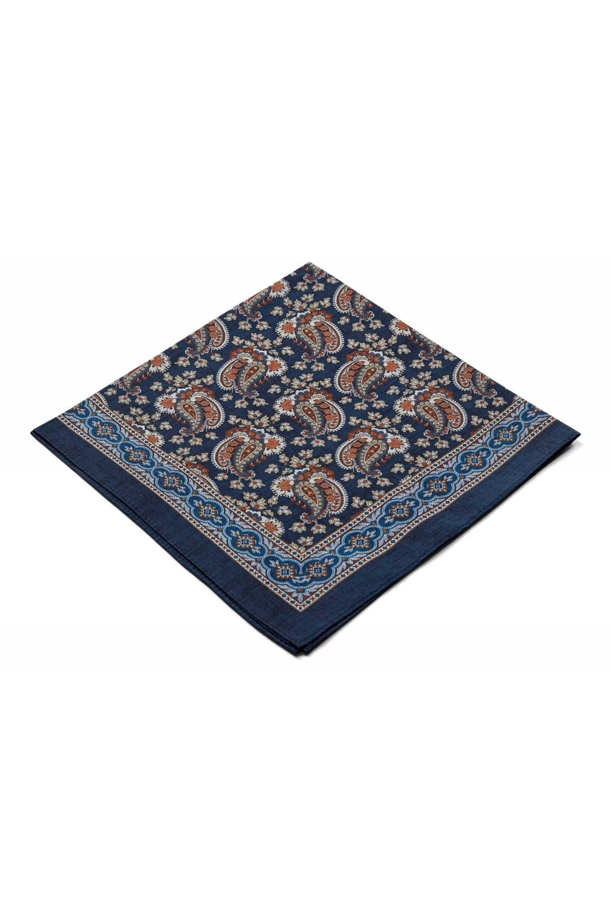 Halsklud, blå m. mønster