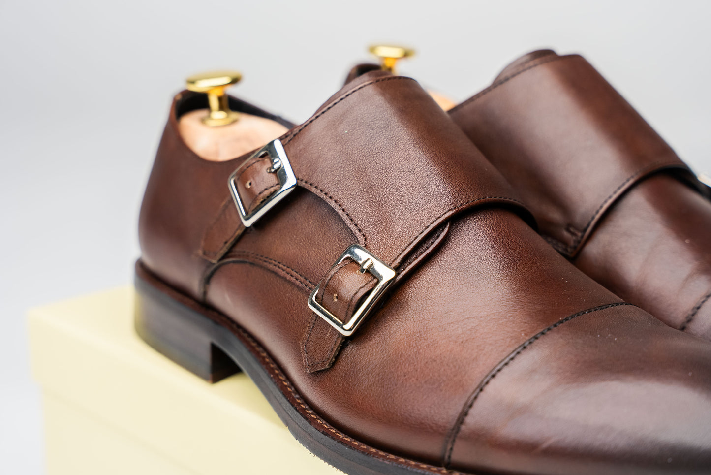 Monkstrap sko, brun