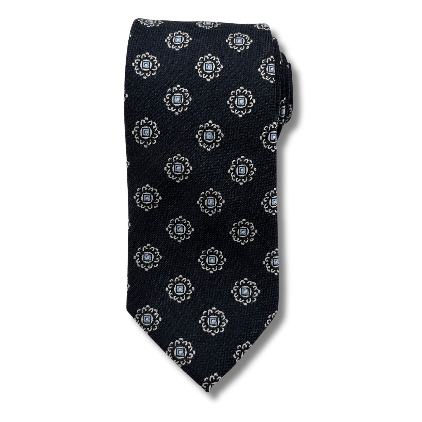 Slips, Sort med Hvide/Blå mønster