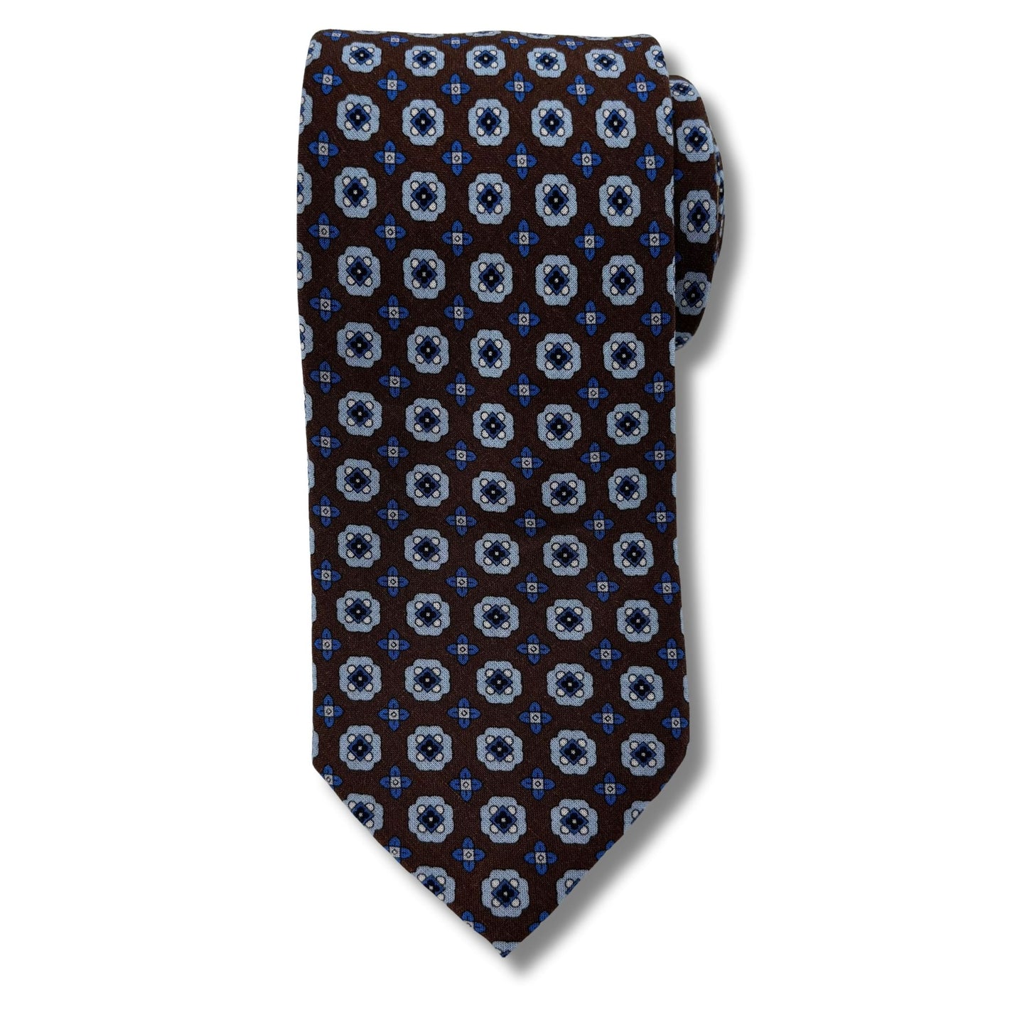 Slips, Mocca med navy Mønster