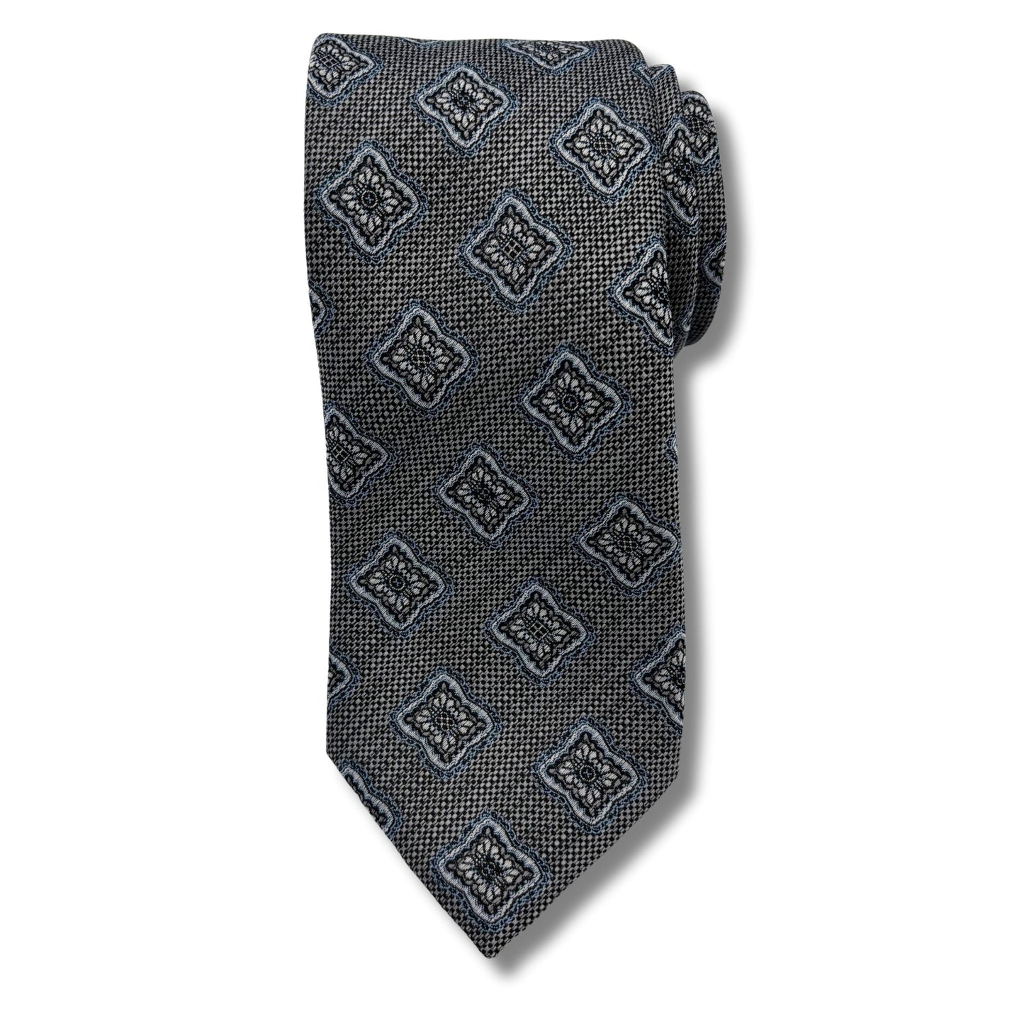 Slips, Grå m. firkantet mønster