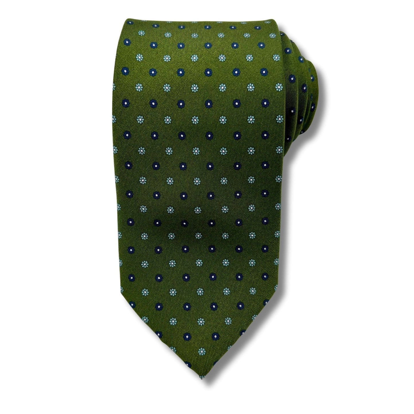 Silke Slips, Grøn/Navy Mønstret