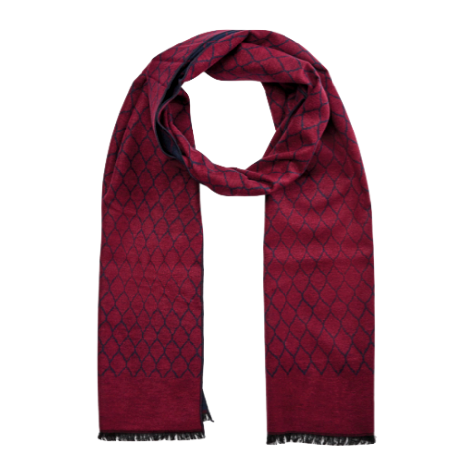 Silketørklæde, rød & blå