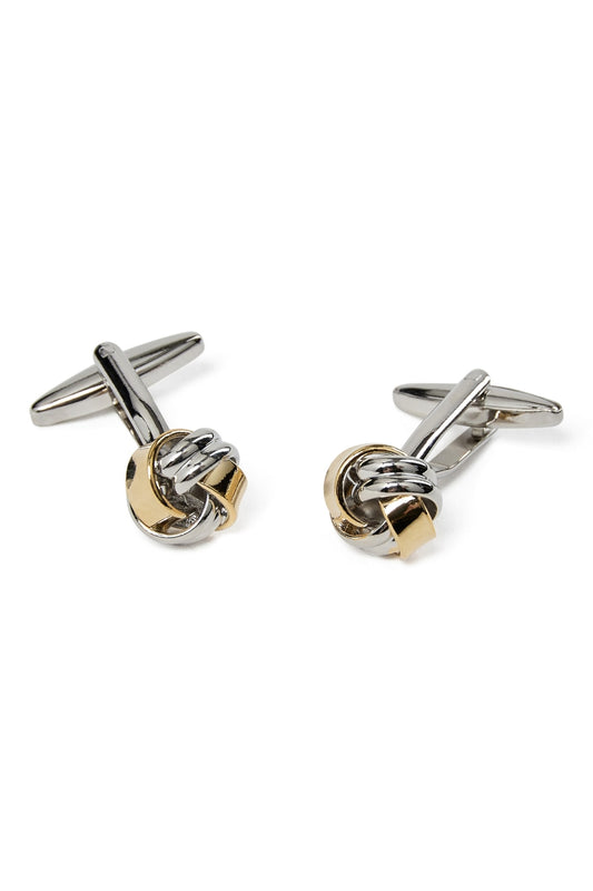 Manchetknapper, knude i guld & sølv