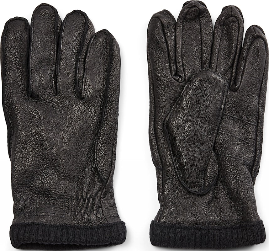 Læderhandsker, sort