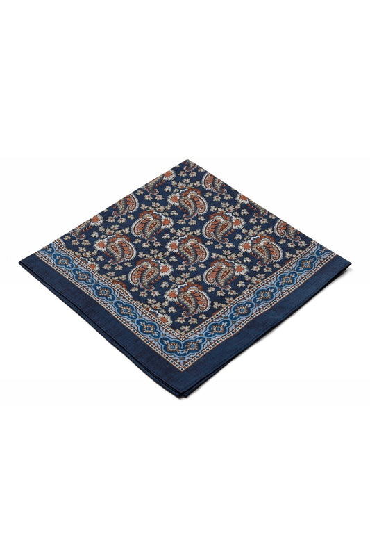 Halsklud, blå m. mønster