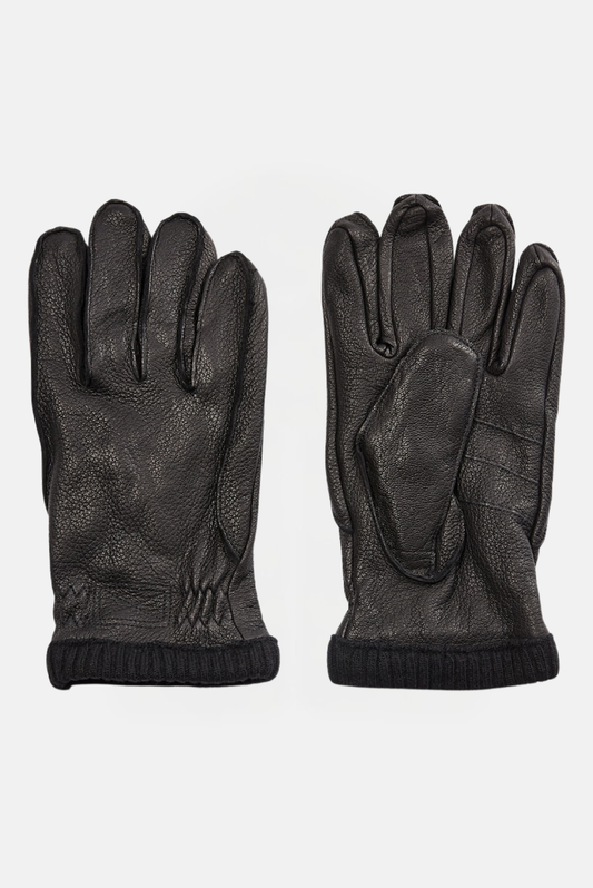 Læderhandsker, sort