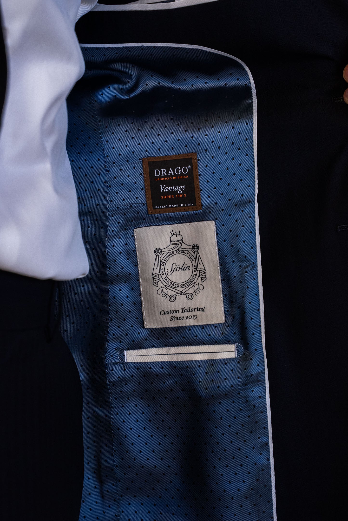 Navy jakkesæt sildeben med vest