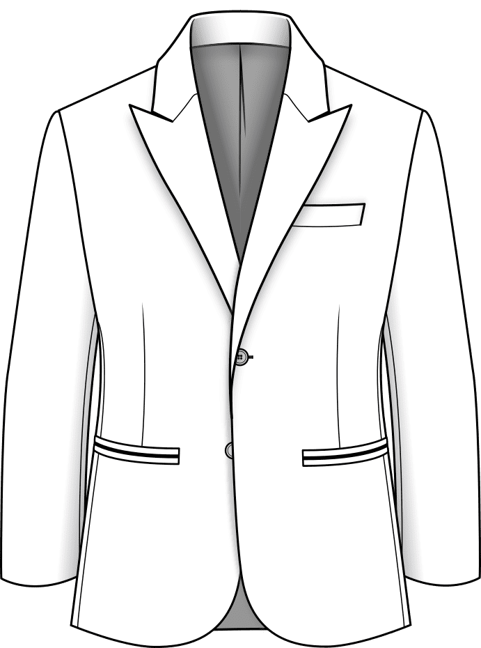 Enkeltradet m. Spids Revers 11cm