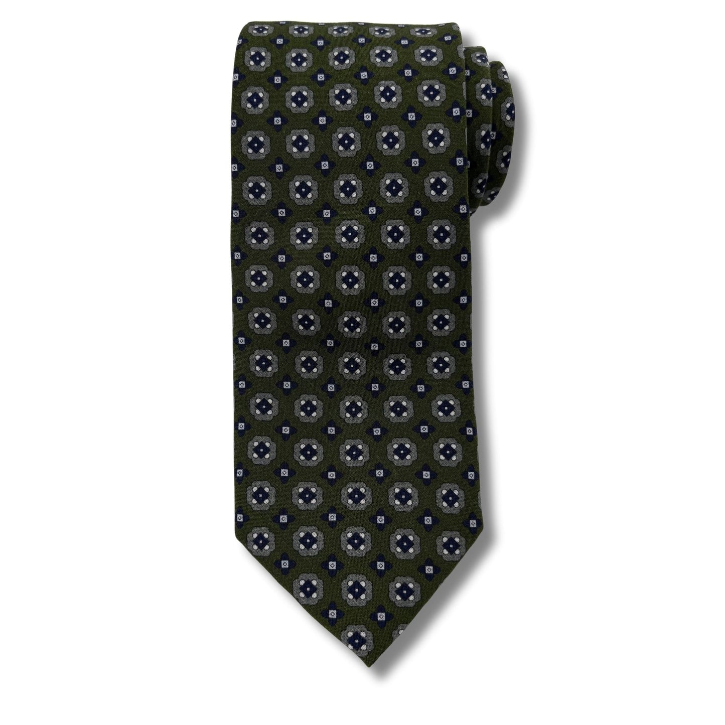 Slips, Grøn med navy Mønster