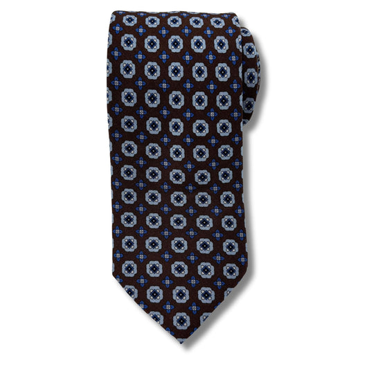 Slips, Mocca med navy Mønster