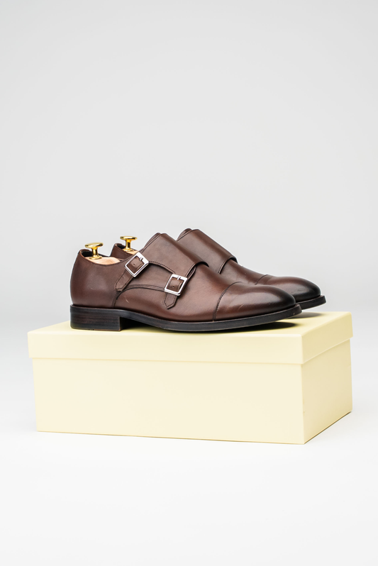 Monkstrap sko, brun