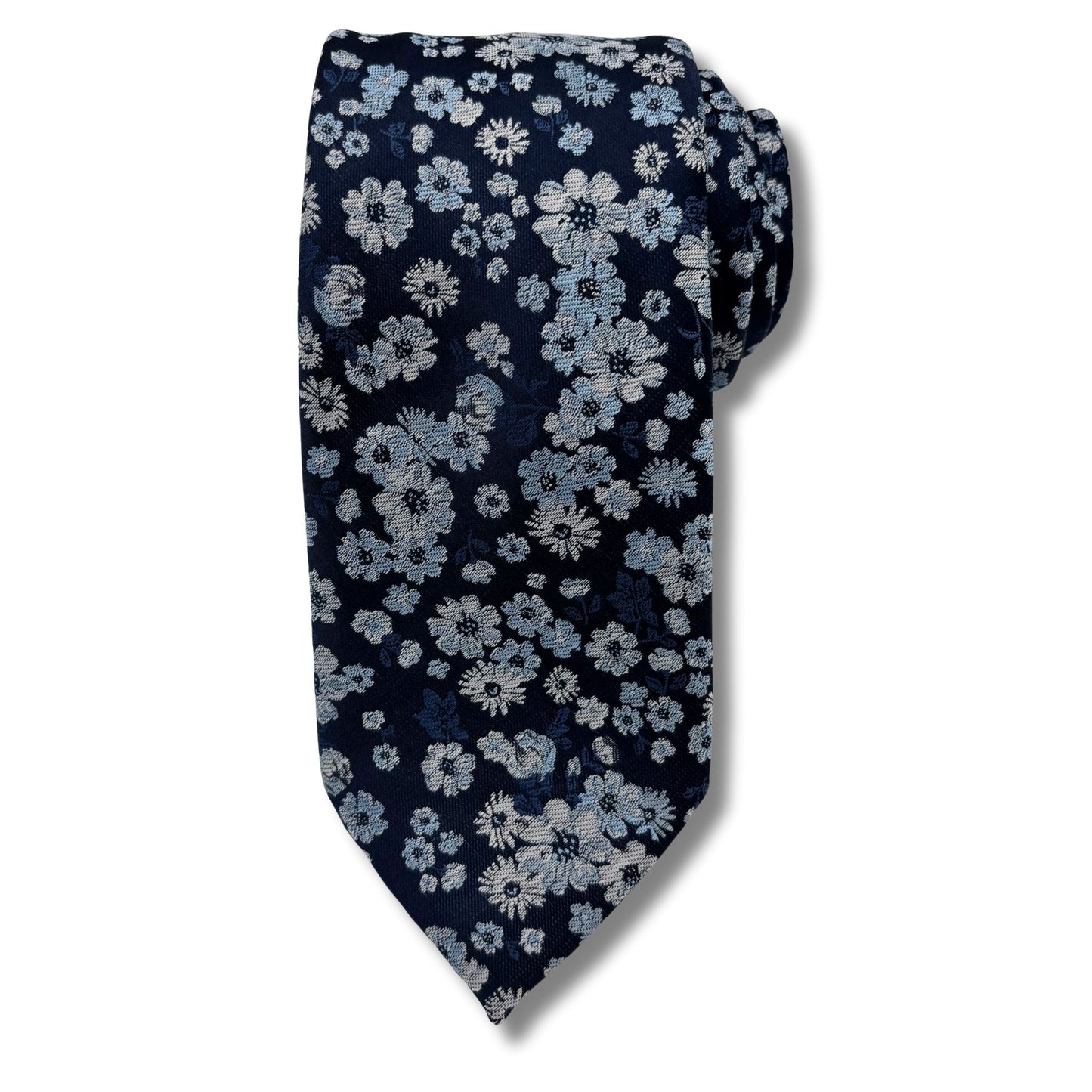 Slips, Navy/Blå blomstret