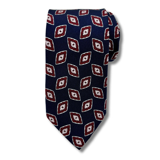 Silke Slips, Navy/Vin Mønstret