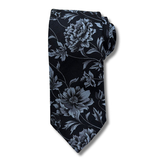 Silke Slips, Navy blomstret