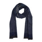 Silketørklæde, blå & grå prikker
